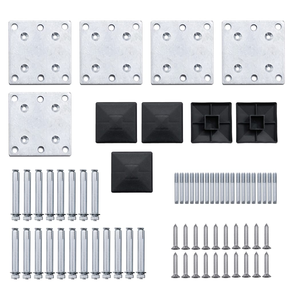 Schuttingpanelenset 619x(105-186) cm HKC zwart is nu te koop bij PeponiXL, paradijselijk wonen!