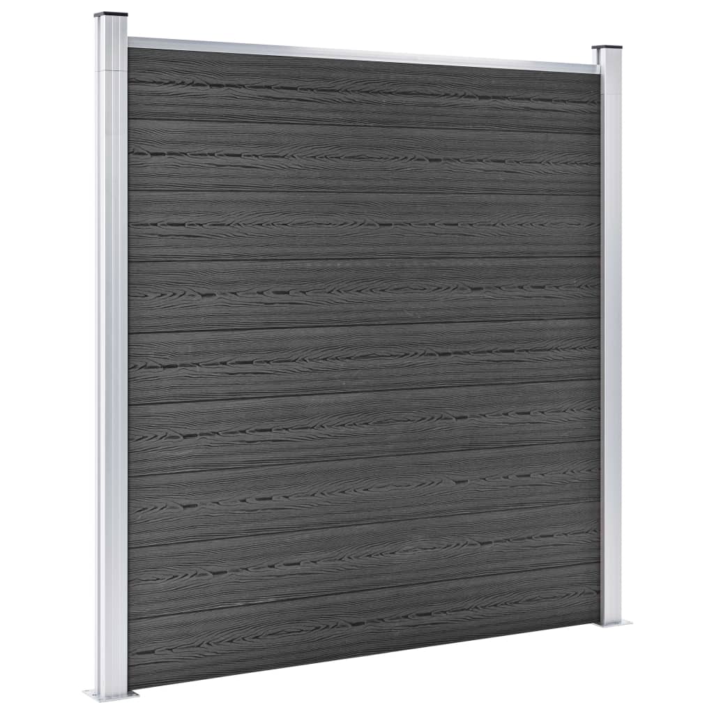 Schuttingpanelenset 1830x(105-186) cm HKC zwart is nu te koop bij PeponiXL, paradijselijk wonen!