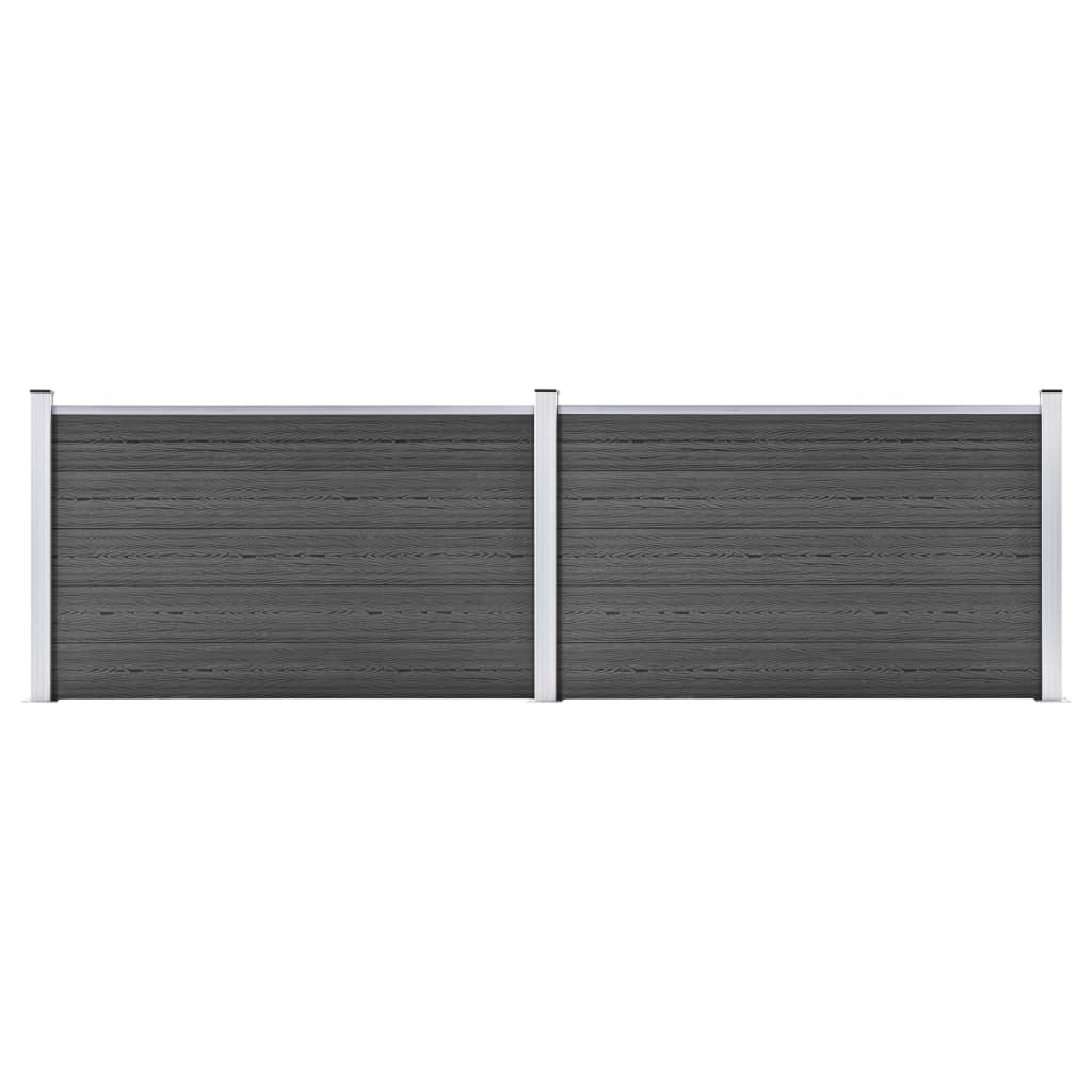 Schuttingpanelenset 353x105 cm HKC zwart is nu te koop bij PeponiXL, paradijselijk wonen!