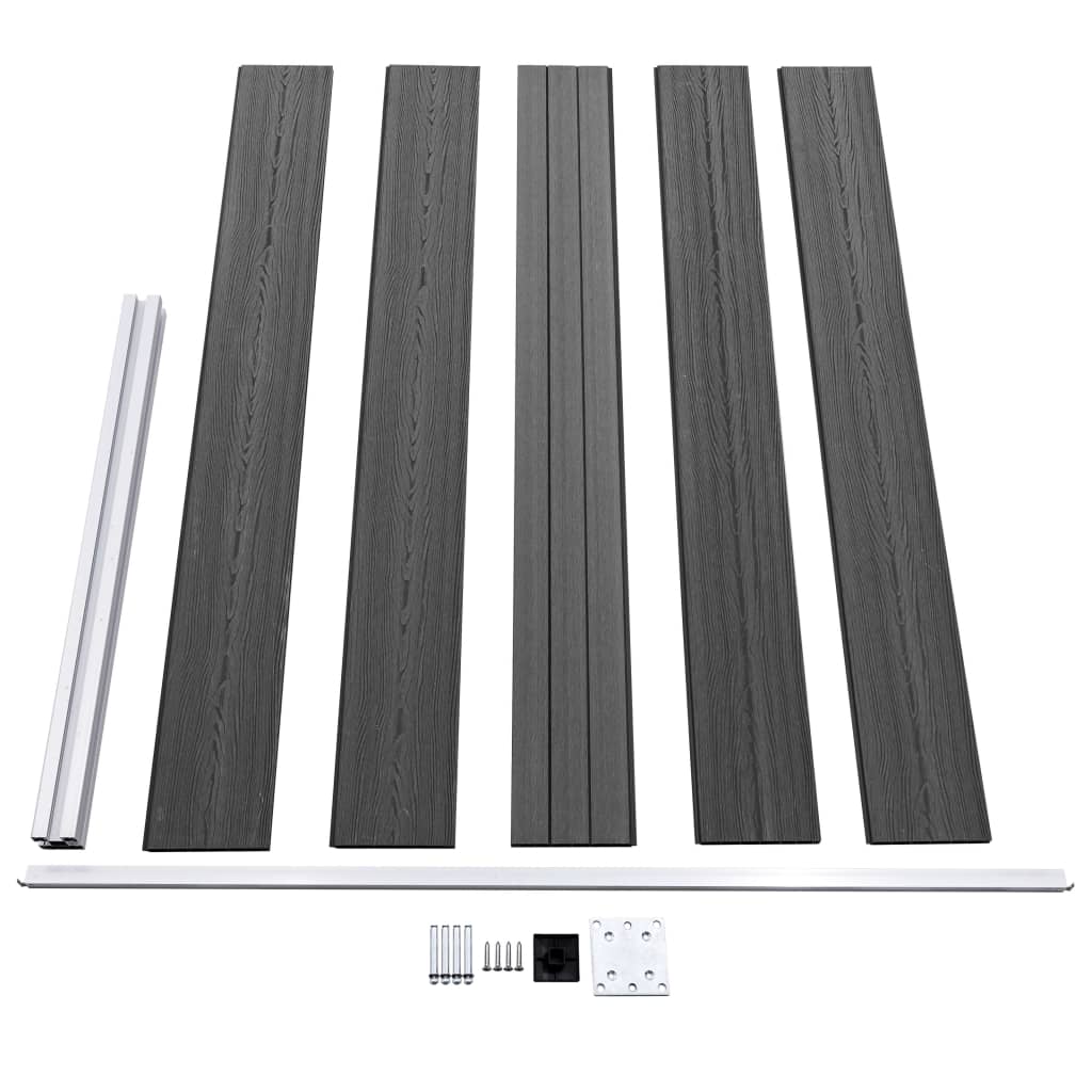 Schuttingpanelenset 353x105 cm HKC zwart is nu te koop bij PeponiXL, paradijselijk wonen!