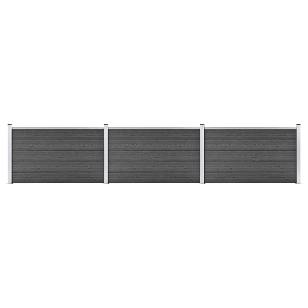 Schuttingpanelenset 526x105 cm HKC zwart is nu te koop bij PeponiXL, paradijselijk wonen!
