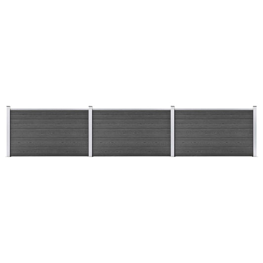 Schuttingpanelenset 526x105 cm HKC zwart is nu te koop bij PeponiXL, paradijselijk wonen!