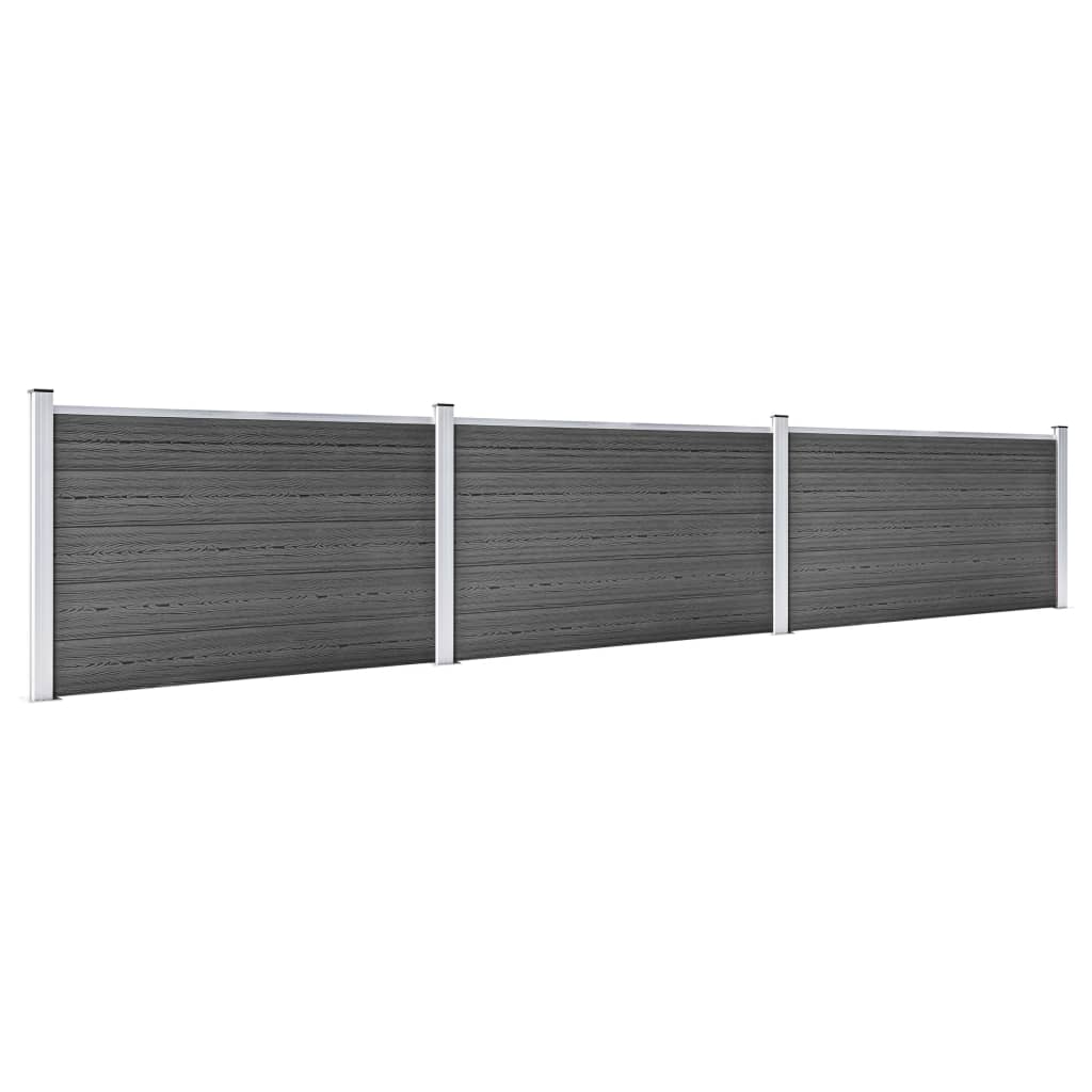 Schuttingpanelenset 526x105 cm HKC zwart is nu te koop bij PeponiXL, paradijselijk wonen!