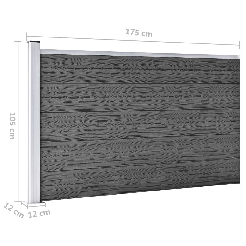 Schuttingpanelenset 526x105 cm HKC zwart is nu te koop bij PeponiXL, paradijselijk wonen!