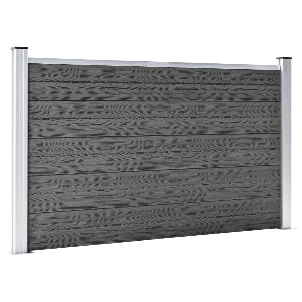 Schuttingpanelenset 526x105 cm HKC zwart is nu te koop bij PeponiXL, paradijselijk wonen!