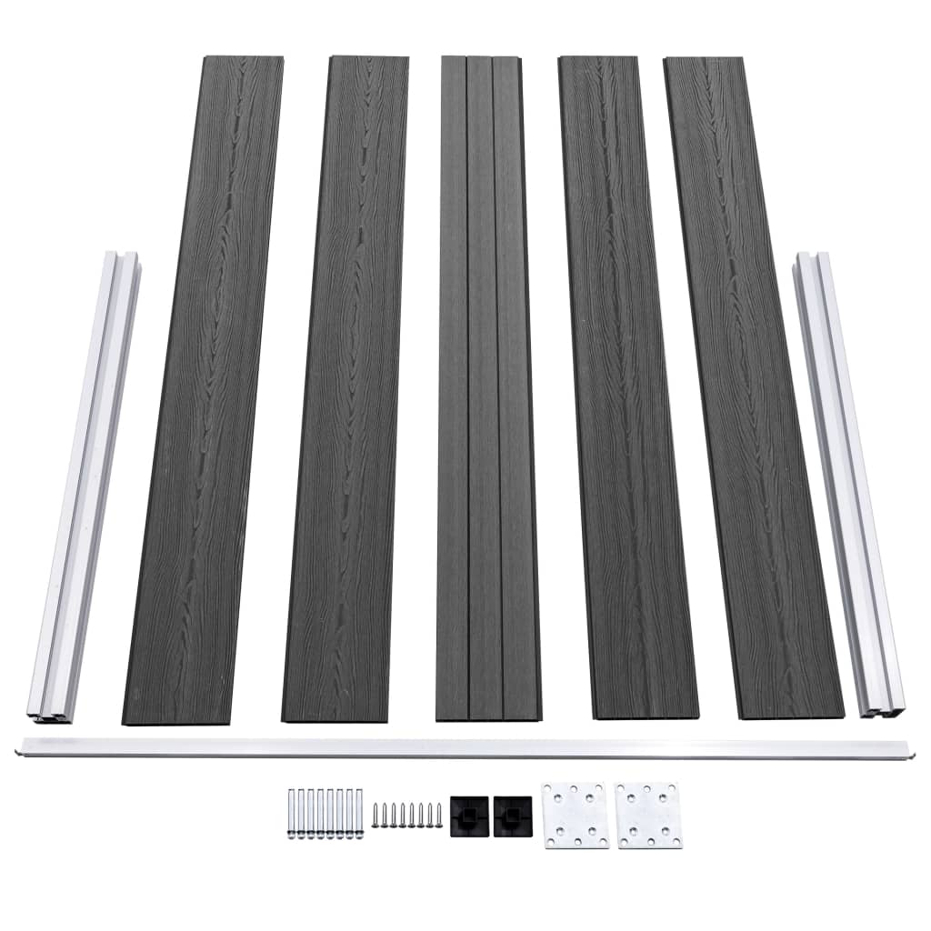 Schuttingpanelenset 526x105 cm HKC zwart is nu te koop bij PeponiXL, paradijselijk wonen!
