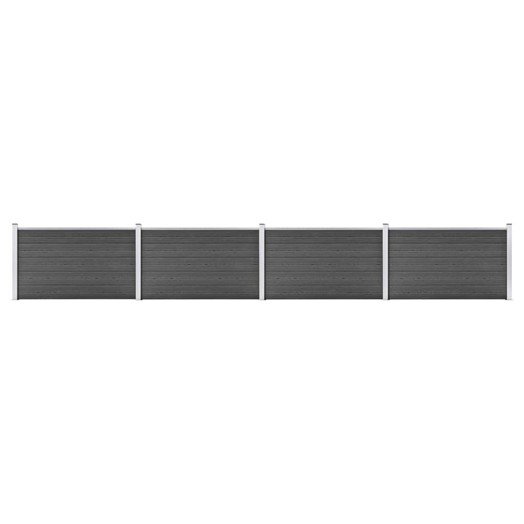 Schuttingpanelenset 699x105 cm HKC zwart is nu te koop bij PeponiXL, paradijselijk wonen!