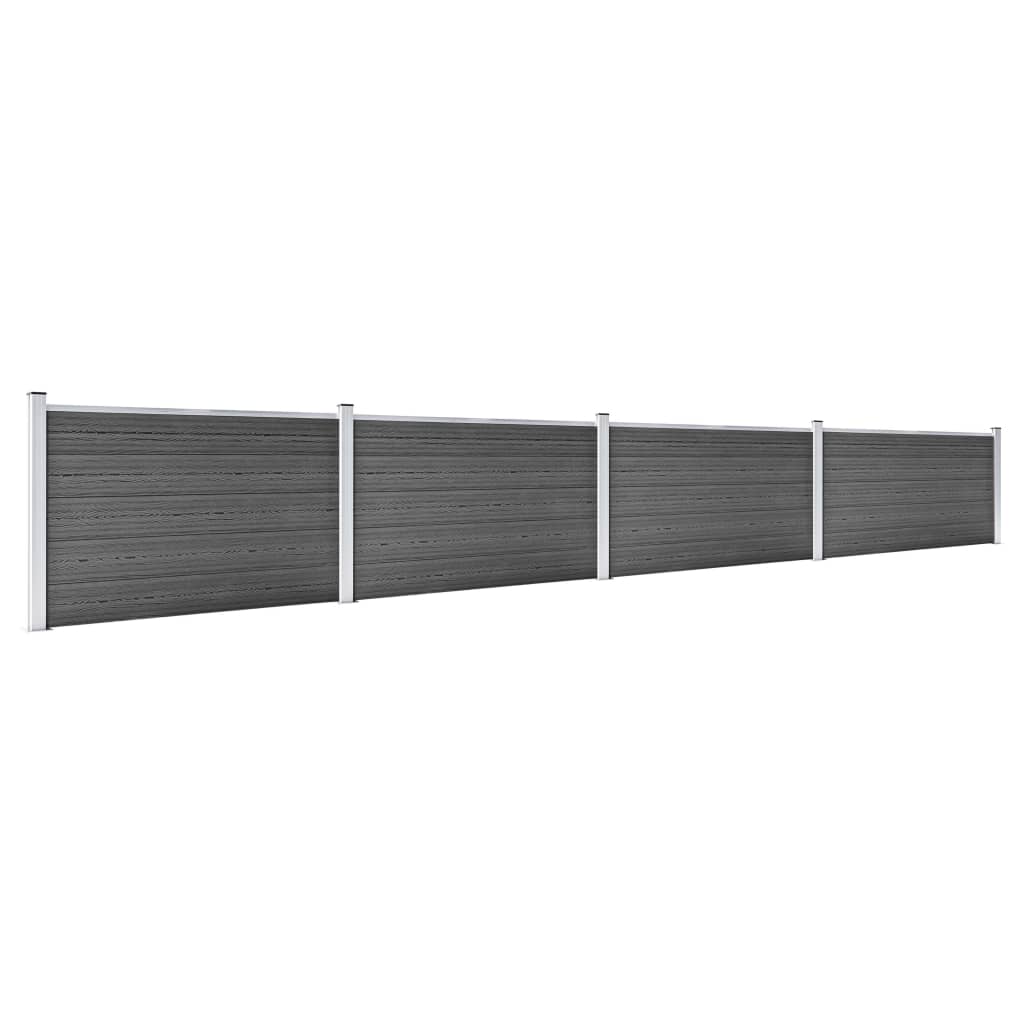 Schuttingpanelenset 699x105 cm HKC zwart is nu te koop bij PeponiXL, paradijselijk wonen!