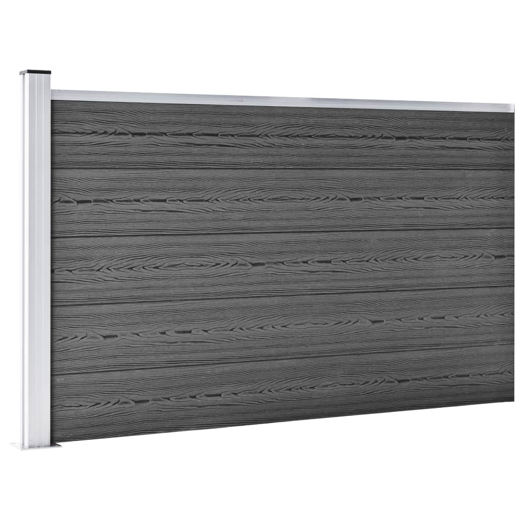 Schuttingpanelenset 699x105 cm HKC zwart is nu te koop bij PeponiXL, paradijselijk wonen!