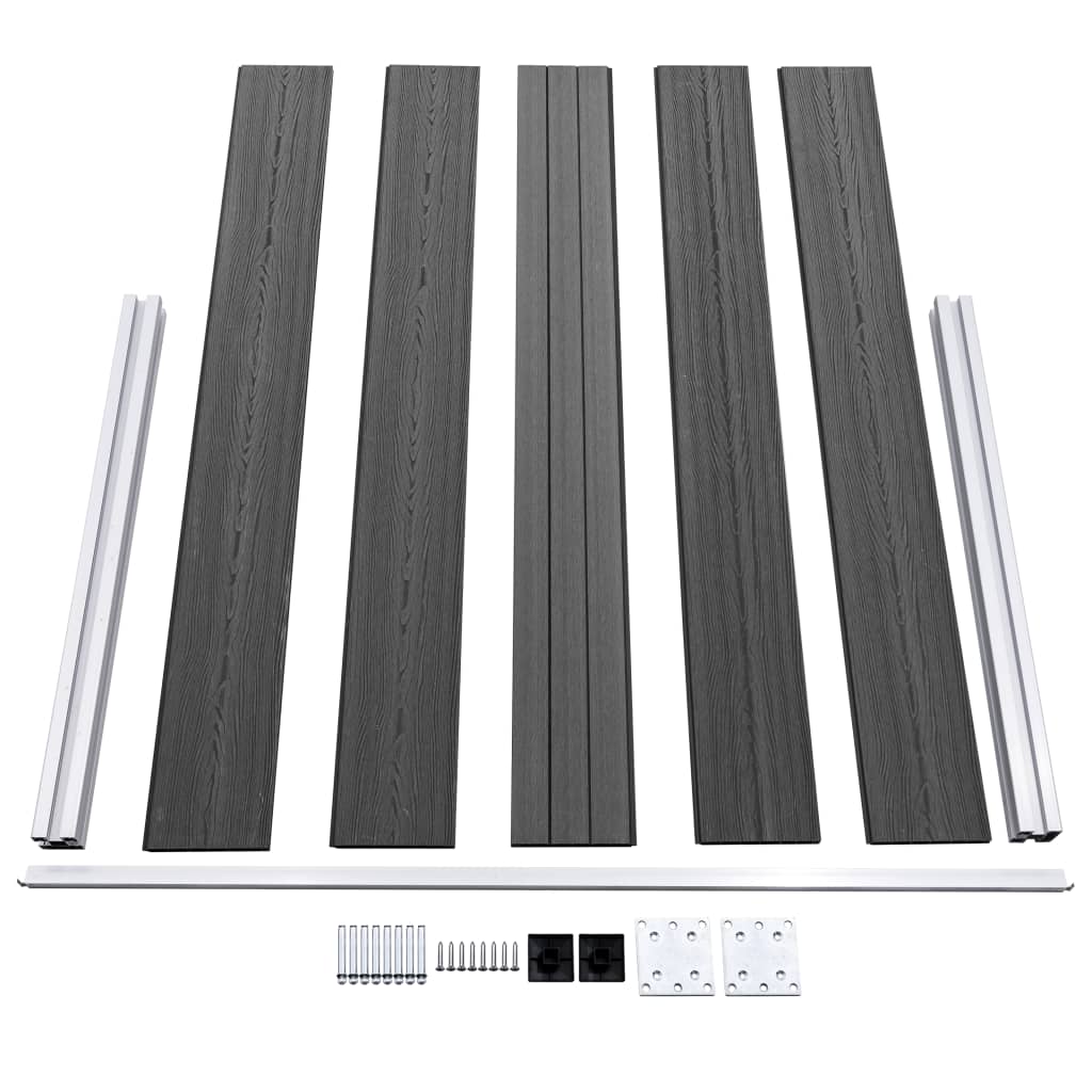 Schuttingpanelenset 699x105 cm HKC zwart is nu te koop bij PeponiXL, paradijselijk wonen!