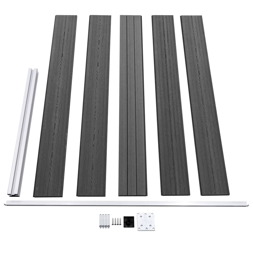 Schuttingpanelenset 699x105 cm HKC zwart is nu te koop bij PeponiXL, paradijselijk wonen!