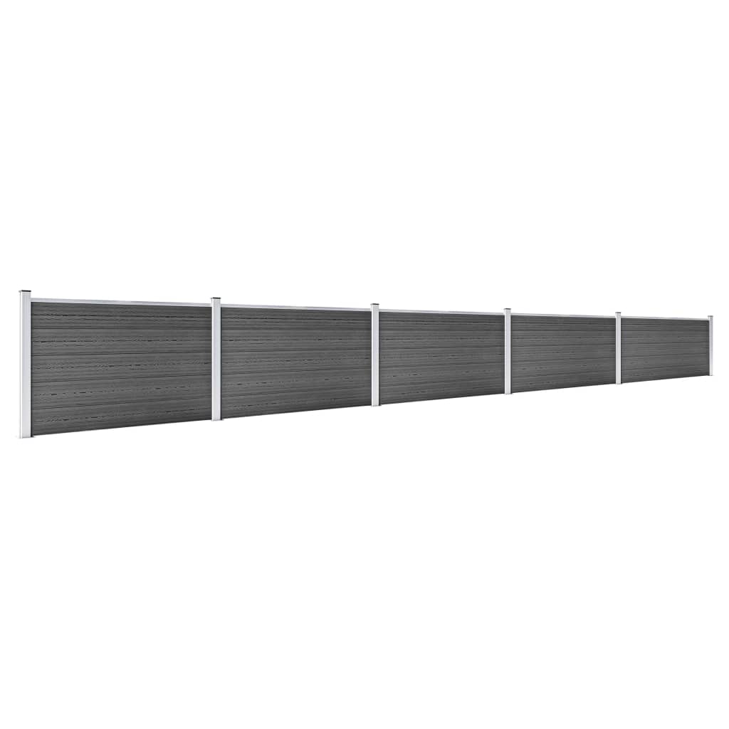Schuttingpanelenset 872x105 cm HKC zwart is nu te koop bij PeponiXL, paradijselijk wonen!