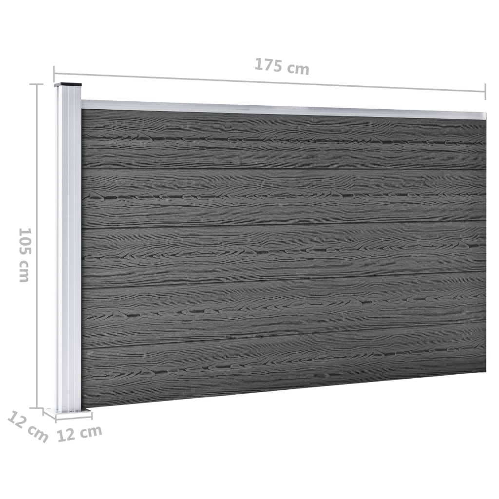 Schuttingpanelenset 872x105 cm HKC zwart is nu te koop bij PeponiXL, paradijselijk wonen!