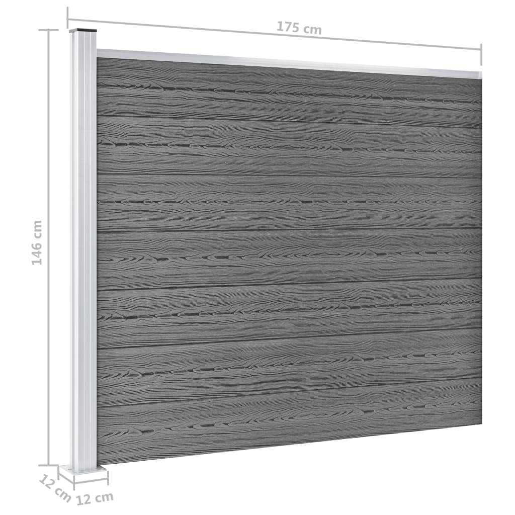 Schuttingpanelenset 872x146 cm HKC grijs is nu te koop bij PeponiXL, paradijselijk wonen!