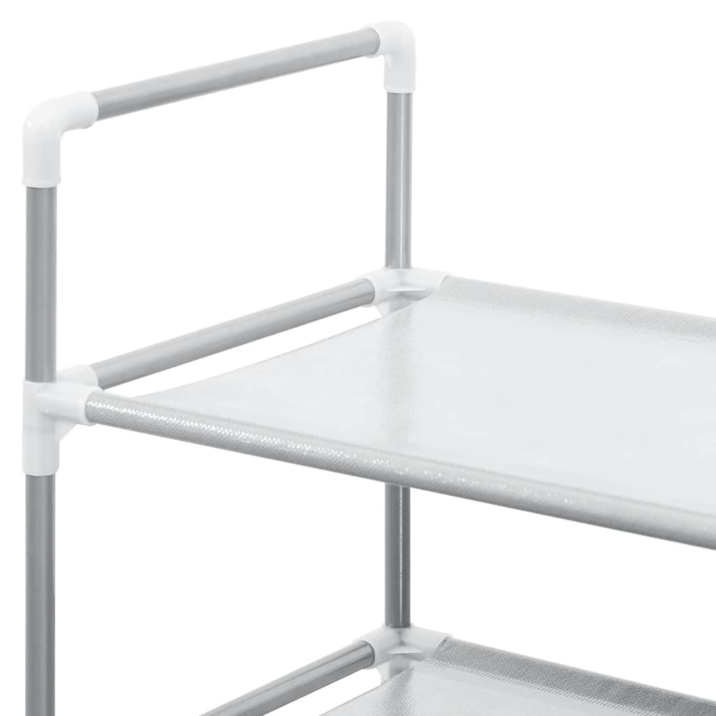 Schoenenrek met 4 schappen metaal en nonwoven stof zilverkleur is nu te koop bij PeponiXL, paradijselijk wonen!