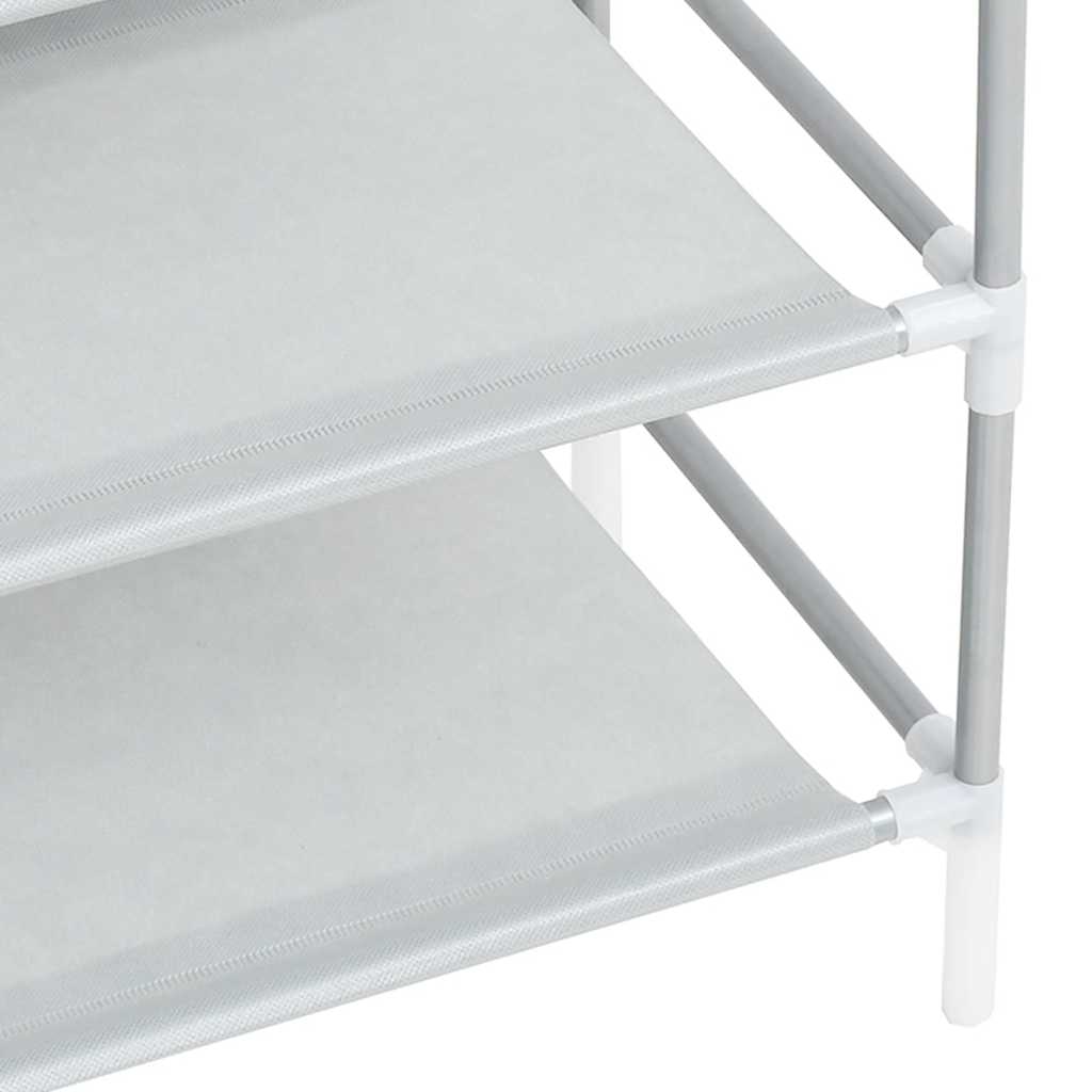 Schoenenrek met 4 schappen metaal en nonwoven stof zilverkleur is nu te koop bij PeponiXL, paradijselijk wonen!