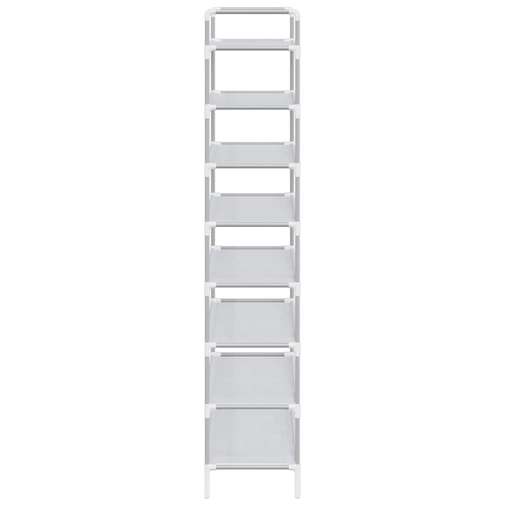 Schoenenrek met 8 schappen metaal en nonwoven stof zilverkleur is nu te koop bij PeponiXL, paradijselijk wonen!