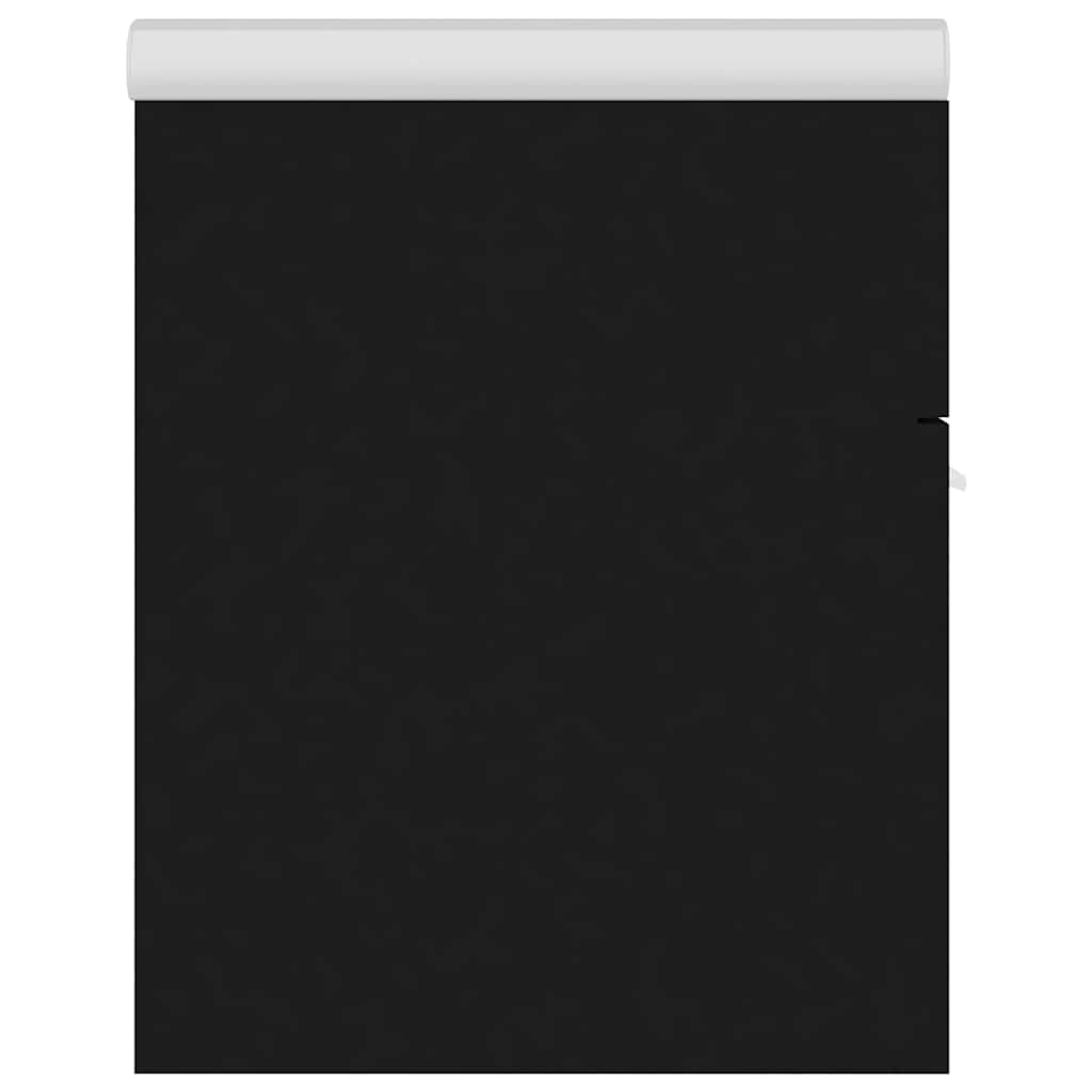 Wastafelkast met ingebouwde wastafel spaanplaat zwart is nu te koop bij PeponiXL, paradijselijk wonen!