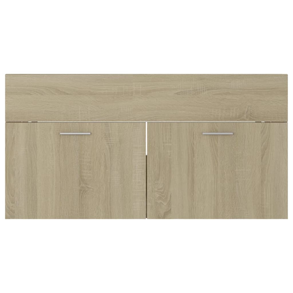 Wastafelkast met ingebouwde wastafel bewerkt hout sonoma eiken is nu te koop bij PeponiXL, paradijselijk wonen!