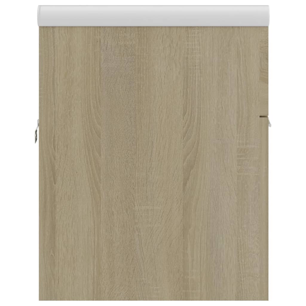 Wastafelkast met ingebouwde wastafel bewerkt hout sonoma eiken is nu te koop bij PeponiXL, paradijselijk wonen!