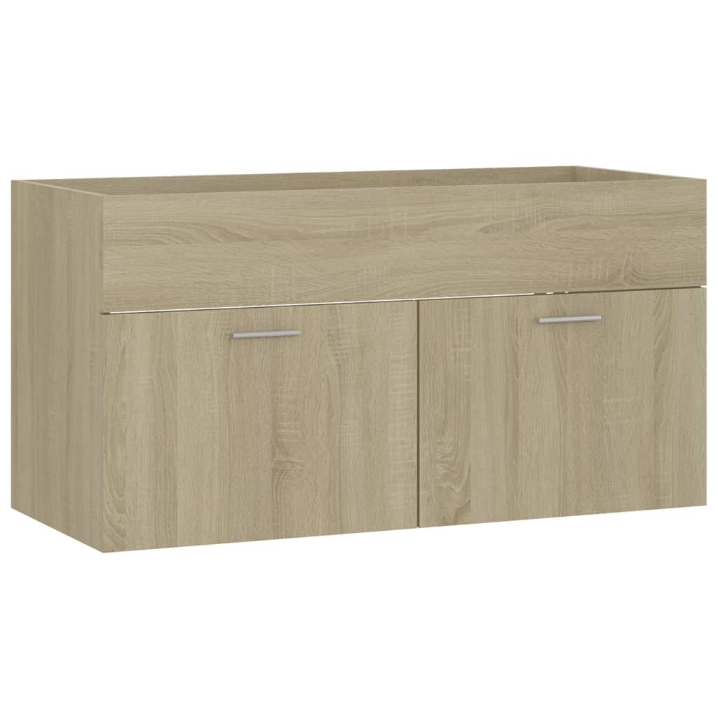 Wastafelkast met ingebouwde wastafel bewerkt hout sonoma eiken is nu te koop bij PeponiXL, paradijselijk wonen!