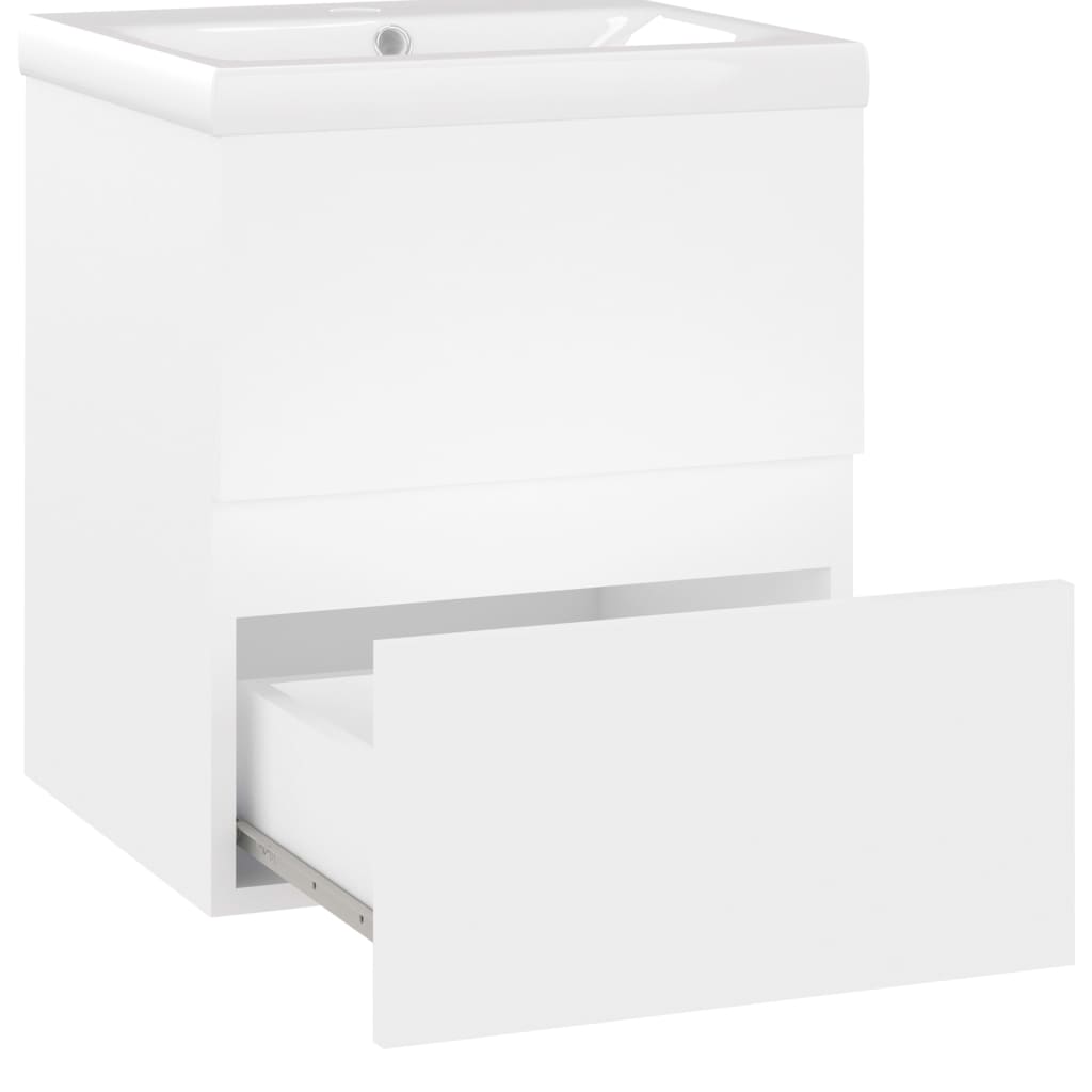 Wastafelkast met ingebouwde wastafel spaanplaat wit is nu te koop bij PeponiXL, paradijselijk wonen!
