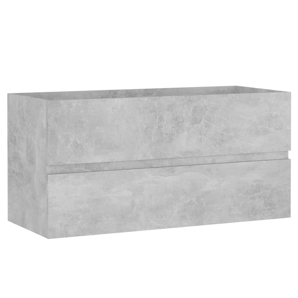 Wastafelkast met ingebouwde wastafel bewerkt hout betongrijs is nu te koop bij PeponiXL, paradijselijk wonen!