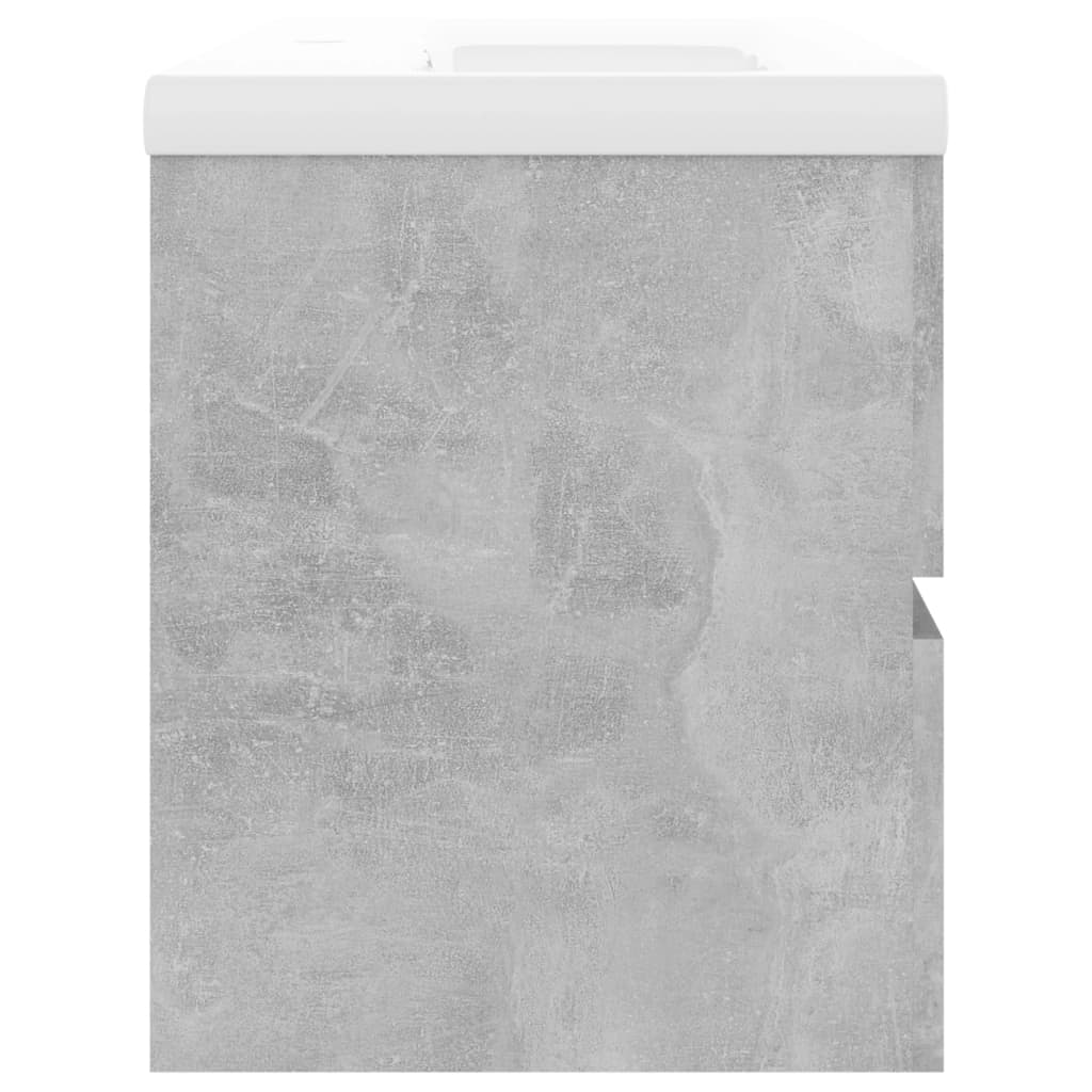 Wastafelkast met ingebouwde wastafel bewerkt hout betongrijs is nu te koop bij PeponiXL, paradijselijk wonen!