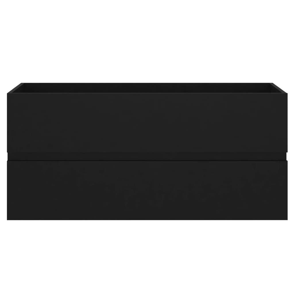 Wastafelkast met ingebouwde wastafel bewerkt hout zwart is nu te koop bij PeponiXL, paradijselijk wonen!
