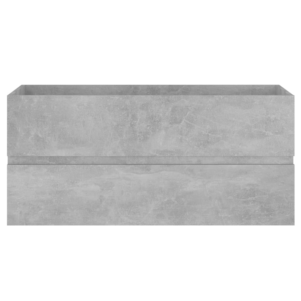 Wastafelkast met ingebouwde wastafel bewerkt hout betongrijs is nu te koop bij PeponiXL, paradijselijk wonen!