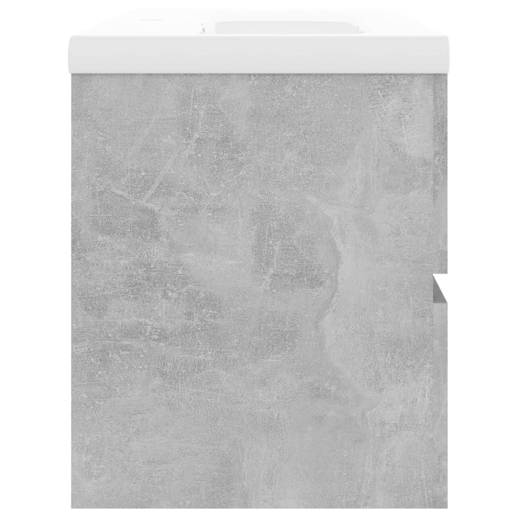 Wastafelkast met ingebouwde wastafel bewerkt hout betongrijs is nu te koop bij PeponiXL, paradijselijk wonen!