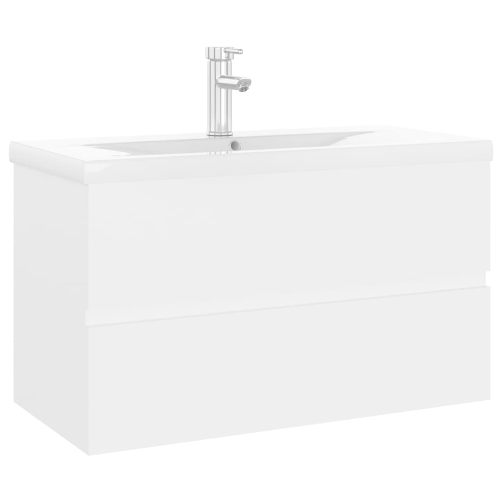 Wastafelkast met ingebouwde wastafel spaanplaat wit is nu te koop bij PeponiXL, paradijselijk wonen!