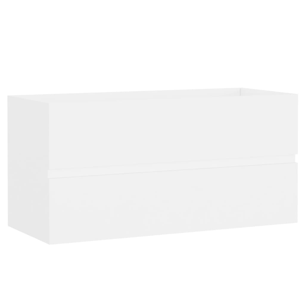 Wastafelkast met ingebouwde wastafel spaanplaat wit is nu te koop bij PeponiXL, paradijselijk wonen!
