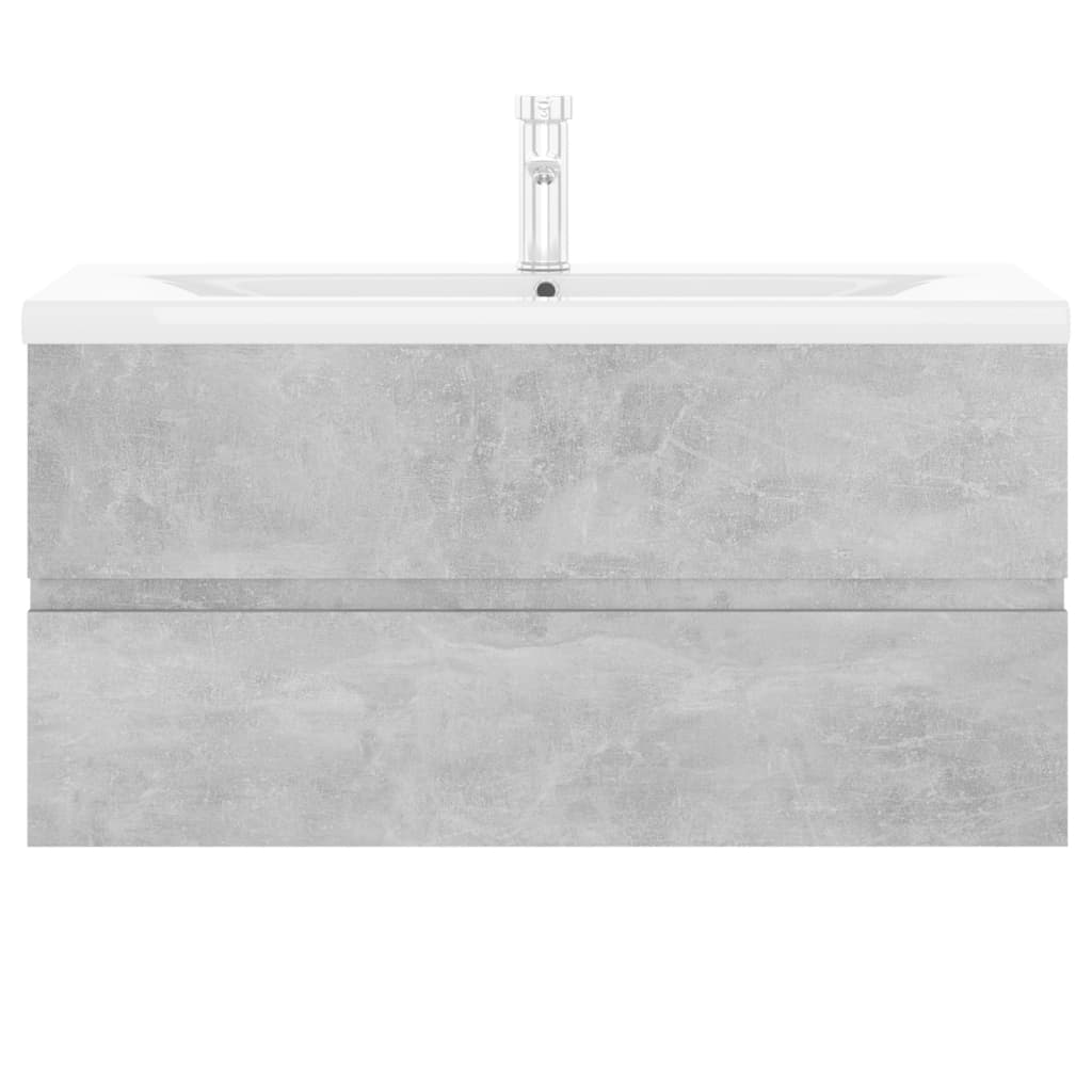 Wastafelkast met ingebouwde wastafel spaanplaat betongrijs is nu te koop bij PeponiXL, paradijselijk wonen!