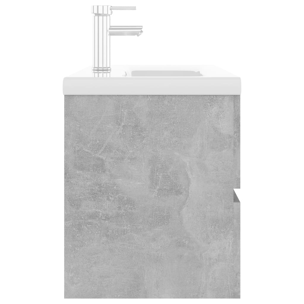 Wastafelkast met ingebouwde wastafel spaanplaat betongrijs is nu te koop bij PeponiXL, paradijselijk wonen!