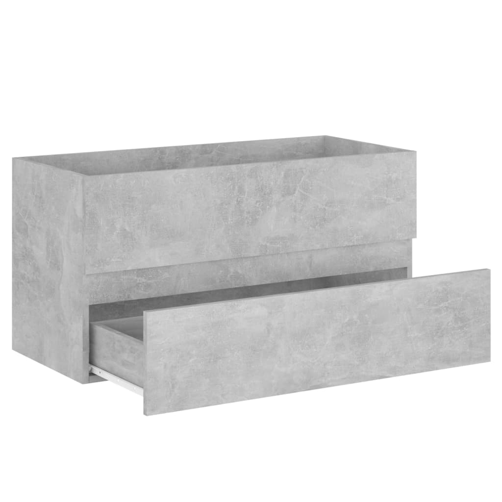Wastafelkast met ingebouwde wastafel spaanplaat betongrijs is nu te koop bij PeponiXL, paradijselijk wonen!