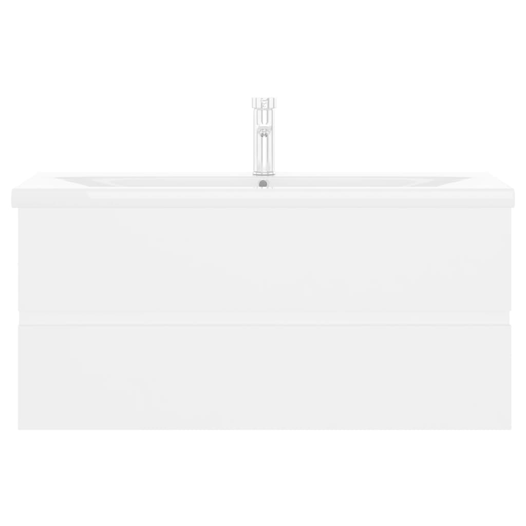 Wastafelkast met ingebouwde wastafel spaanplaat wit is nu te koop bij PeponiXL, paradijselijk wonen!