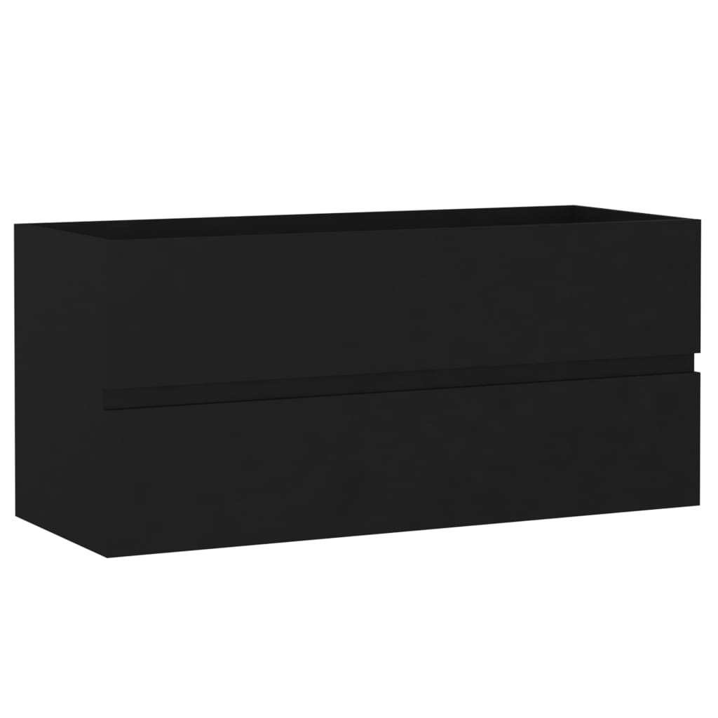Wastafelkast met ingebouwde wastafel spaanplaat zwart is nu te koop bij PeponiXL, paradijselijk wonen!