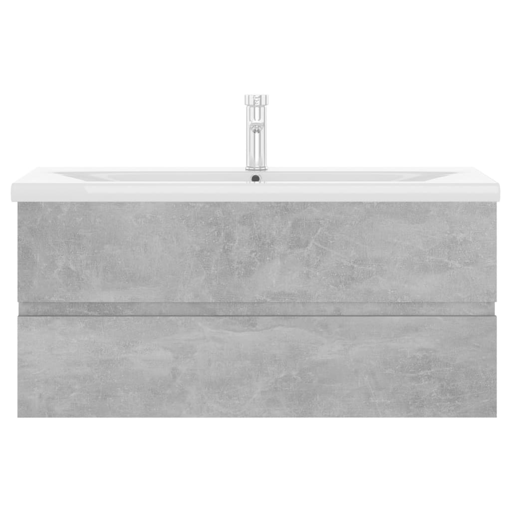 Wastafelkast met ingebouwde wastafel spaanplaat betongrijs is nu te koop bij PeponiXL, paradijselijk wonen!