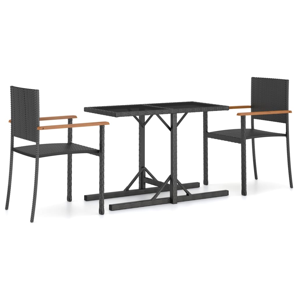 3-delige Tuinset zwart is nu te koop bij PeponiXL, paradijselijk wonen!