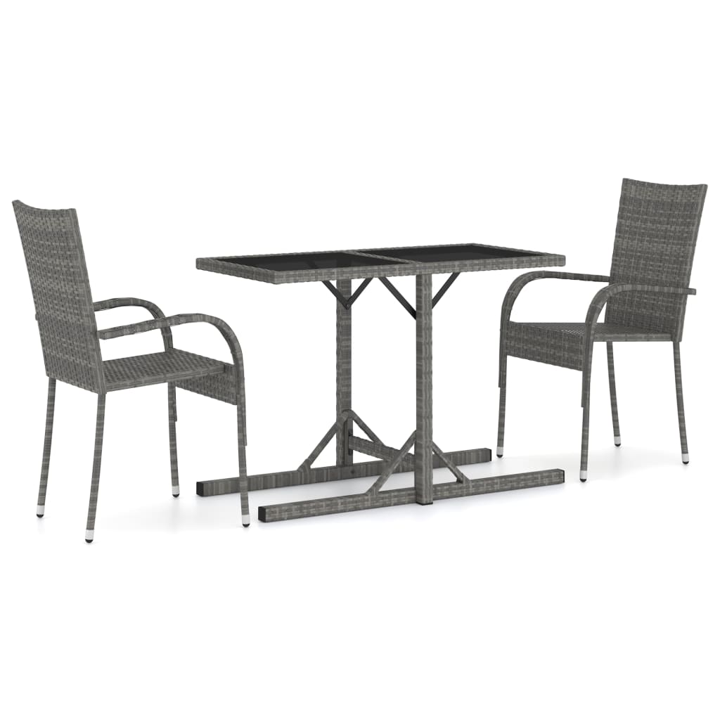 3-delige Tuinset grijs is nu te koop bij PeponiXL, paradijselijk wonen!