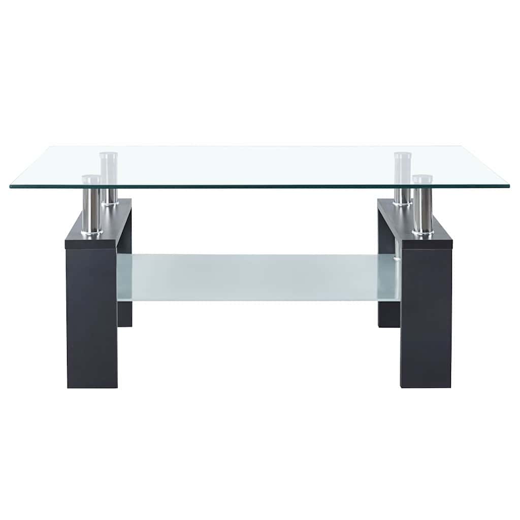 Salontafel 95x55x40 cm gehard glas transparant en grijs is nu te koop bij PeponiXL, paradijselijk wonen!