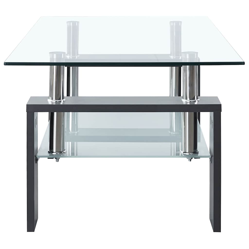 Salontafel 95x55x40 cm gehard glas transparant en grijs is nu te koop bij PeponiXL, paradijselijk wonen!