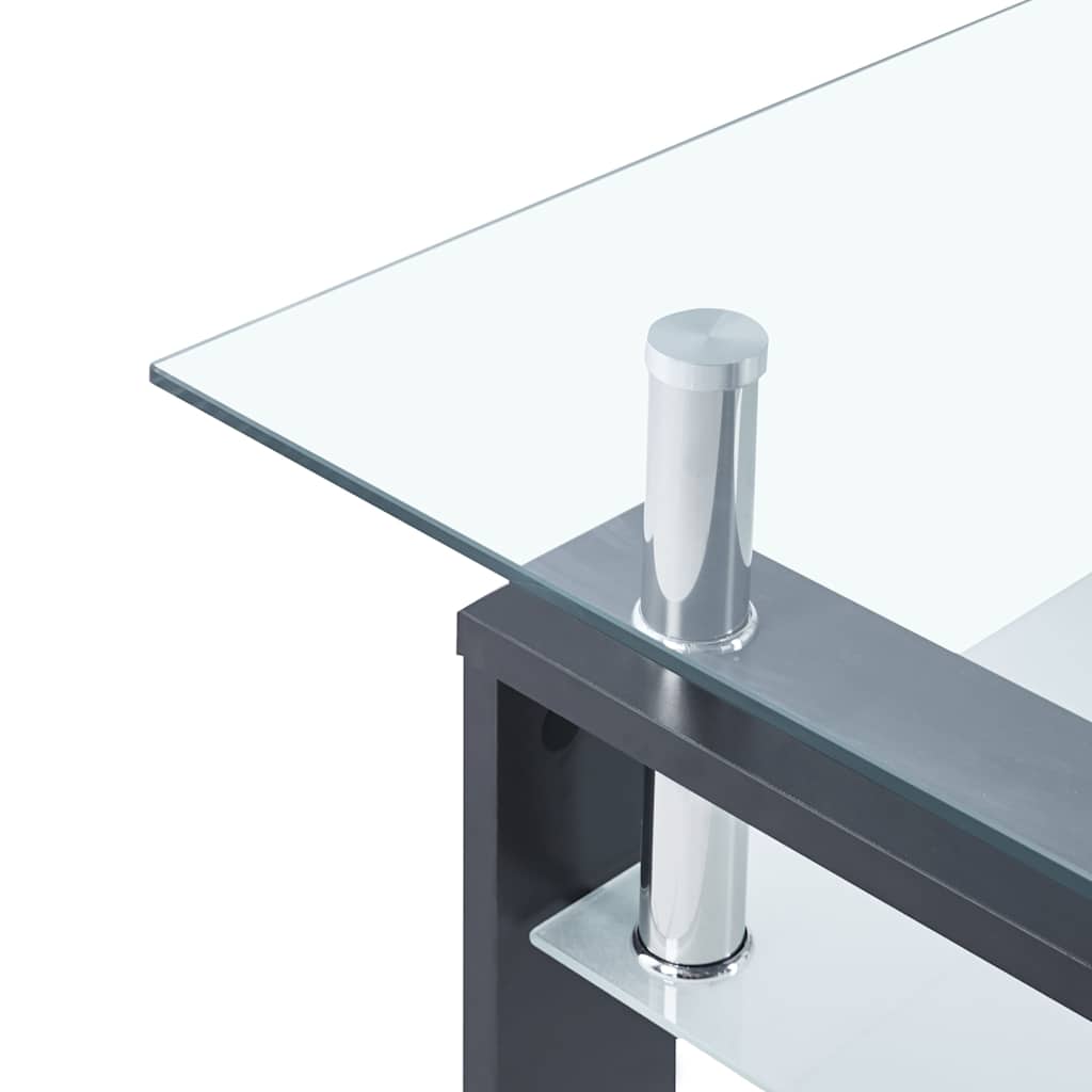 Salontafel 95x55x40 cm gehard glas transparant en grijs is nu te koop bij PeponiXL, paradijselijk wonen!