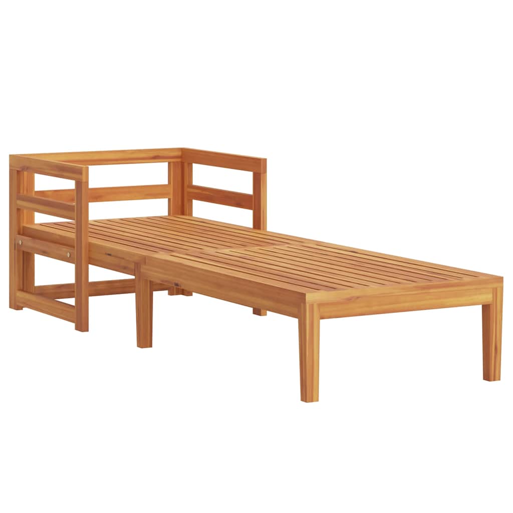Ligbed met crèmekleurige kussens massief acaciahout is nu te koop bij PeponiXL, paradijselijk wonen!