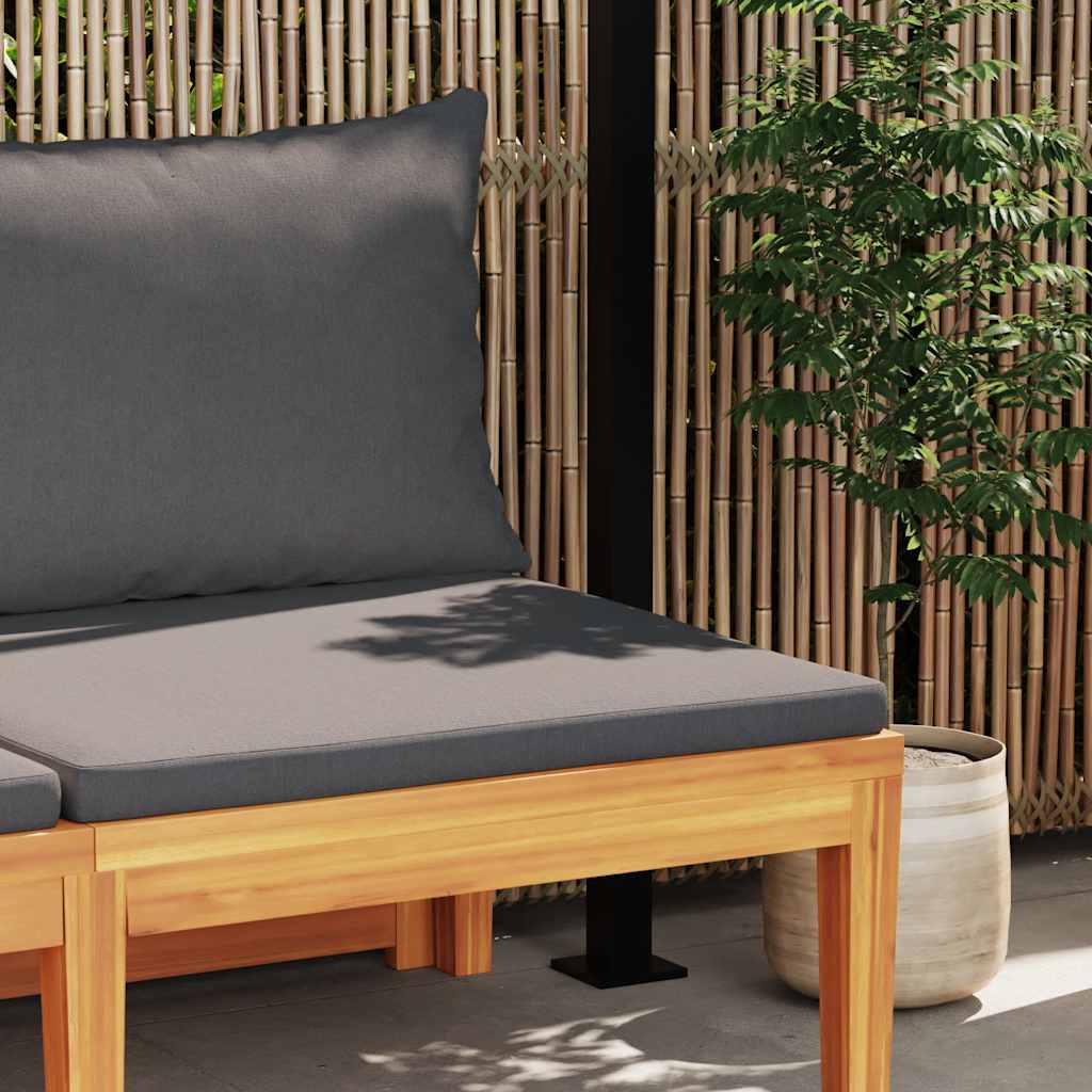 Tuinbank met tafel en donkergrijze kussens massief acaciahout is nu te koop bij PeponiXL, paradijselijk wonen!