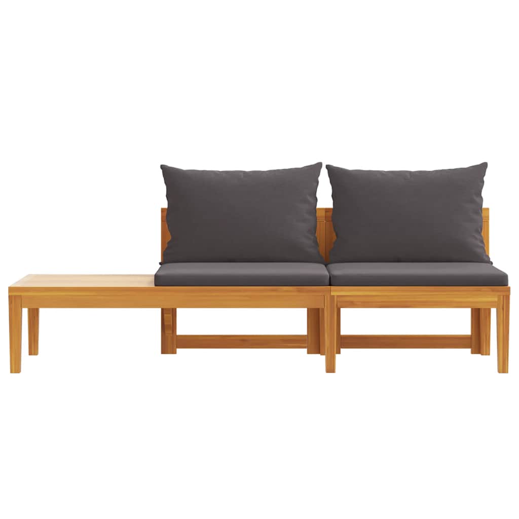 Tuinbank met tafel en donkergrijze kussens massief acaciahout is nu te koop bij PeponiXL, paradijselijk wonen!