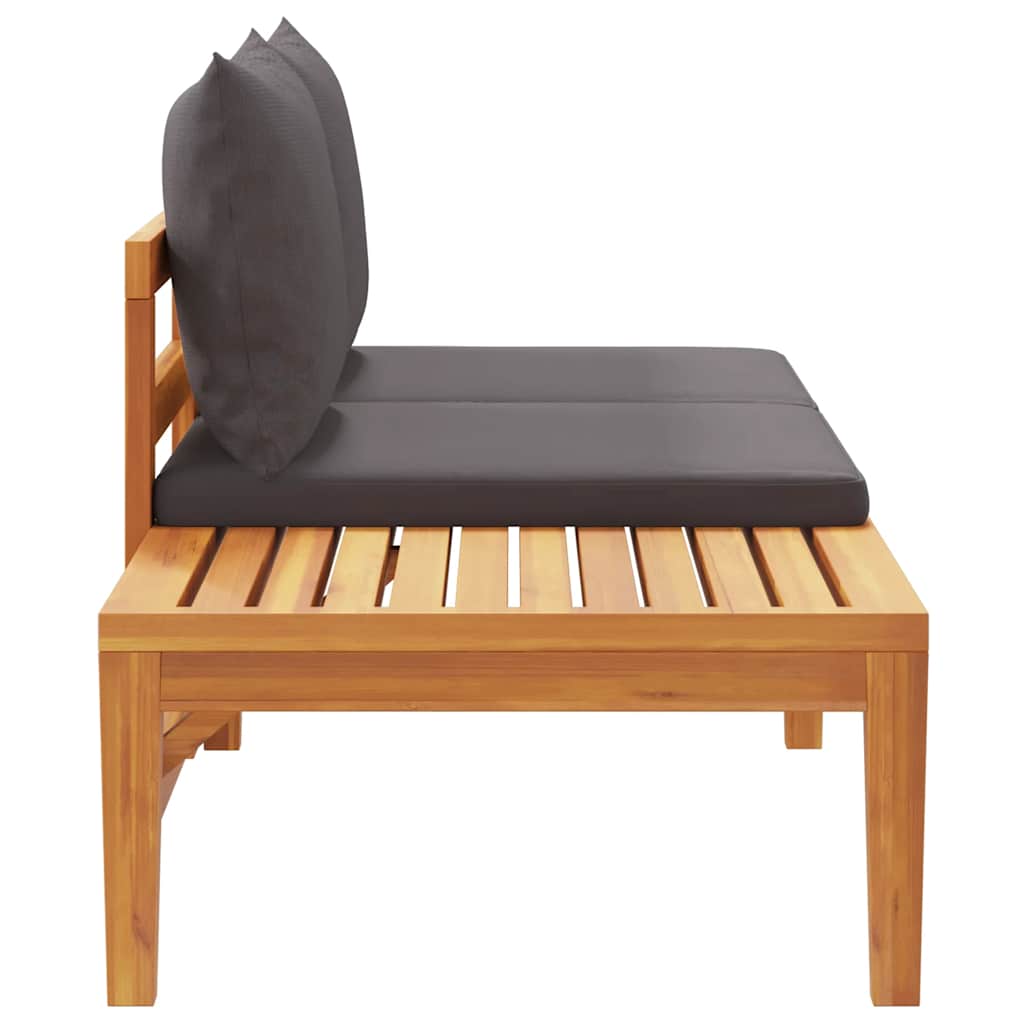 Tuinbank met tafel en donkergrijze kussens massief acaciahout is nu te koop bij PeponiXL, paradijselijk wonen!