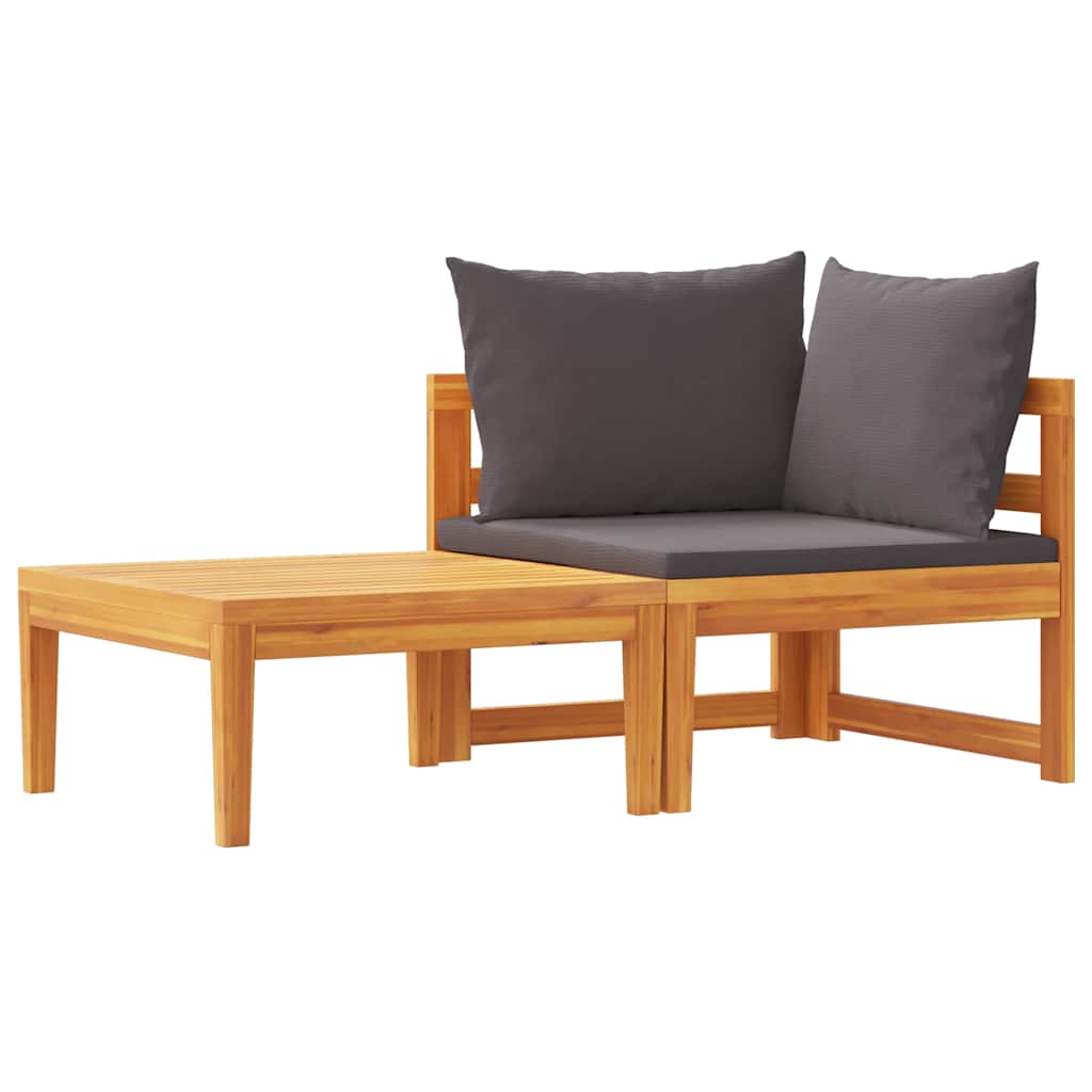 2-delige Loungeset met donkergrijze kussens acaciahout is nu te koop bij PeponiXL, paradijselijk wonen!
