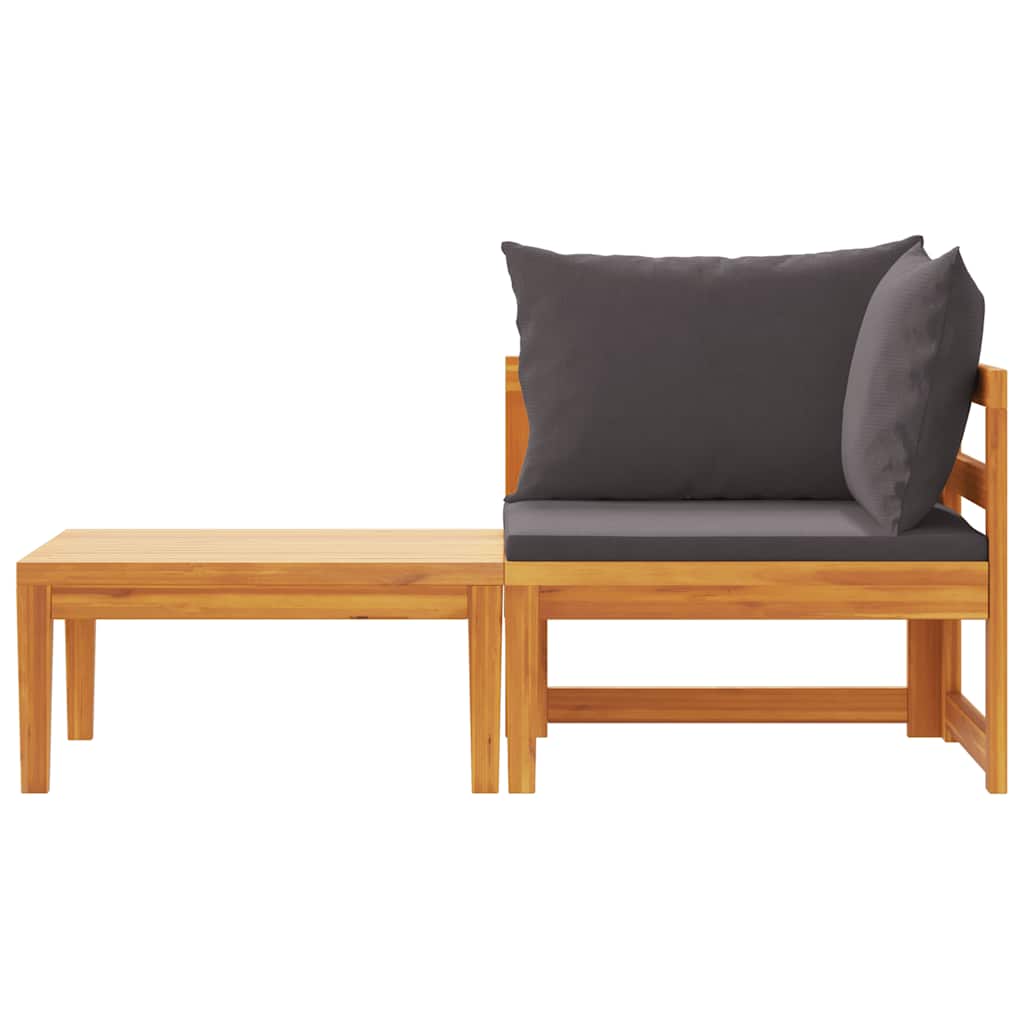 2-delige Loungeset met donkergrijze kussens acaciahout is nu te koop bij PeponiXL, paradijselijk wonen!